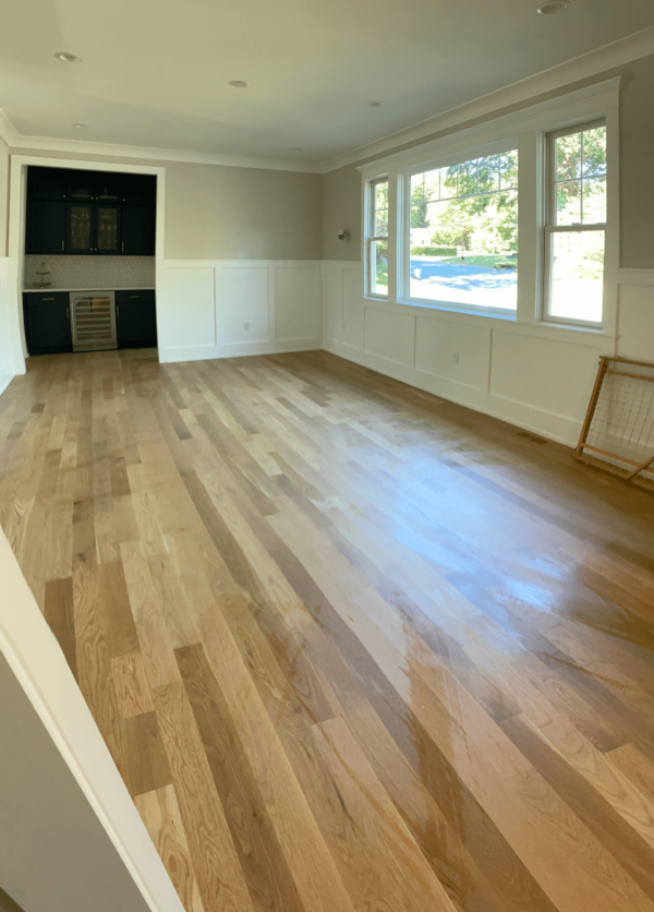 Solid hardwood flooring dining room