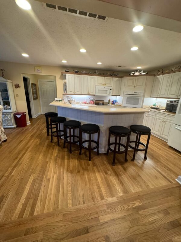 Solid hardwood flooring kitchen