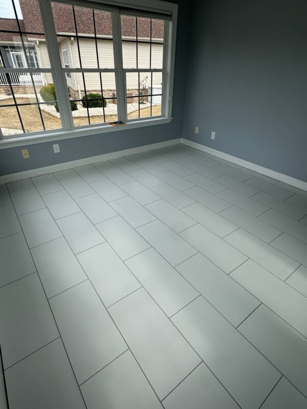 Tile flooring bedroom