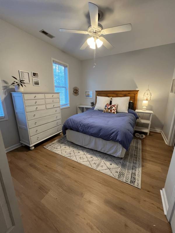 LVP flooring bedroom